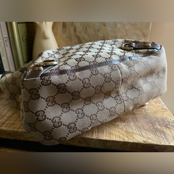 GUCCI Jackie GG Monogram Canvas D-ring Hobo Medium Handbag or Tote - Picture 8 of 10